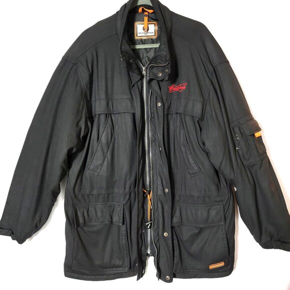 Weatherproof Garment Co Mens 3 in1 Jacket Sz XL Zip & Snap Budweiser Logo Black - Picture 1 of 16
